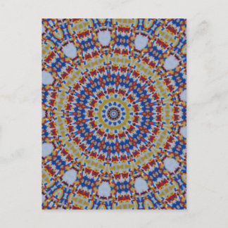 Mandala yellow blue postcard