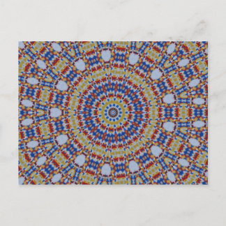 Mandala yellow blue postcard