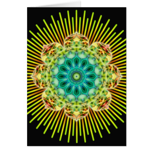 Mandala yellow green | black cards (Front)