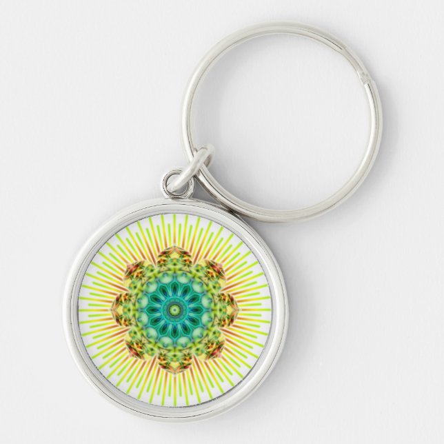 Mandala yellow green | make your own background keychain (Front)