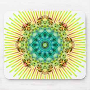 Mandala yellow green make your own background mouse pad