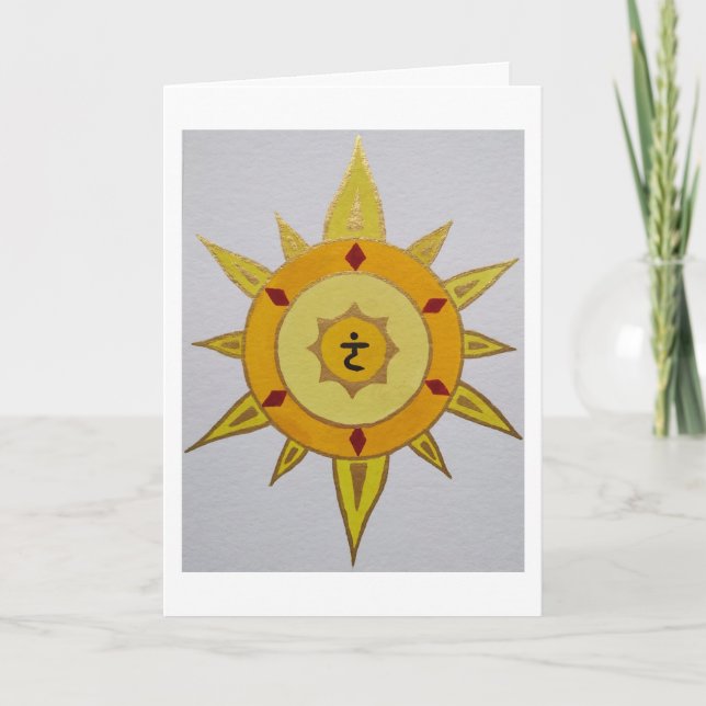 Mandala yellow holiday card (Front)