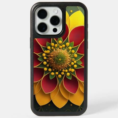 Mandala Yellow Red Green Mosaic iPhone 15 Pro Max Case