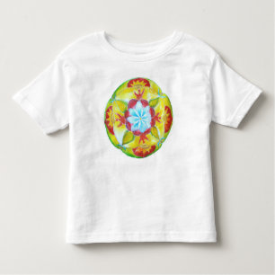 Mandala ,Yellow Round hand painted Mandala Toddler T-shirt