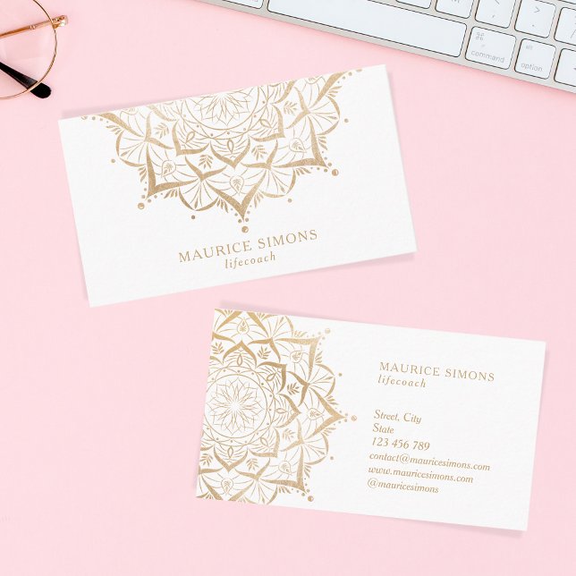 Mandala Yoga Instructor Yoga Teacher Business Card (Creator Uploaded)