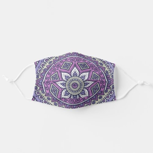 Mandala Yoga Purple Pattern Adult Cloth Face Mask