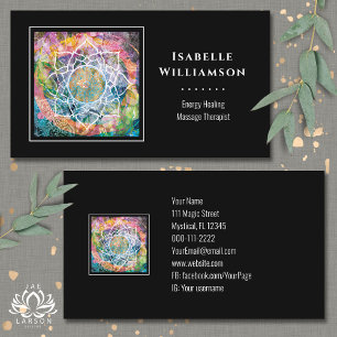 Mandala Zen Reiki Yoga Massage Sacred Spiritual Business Card