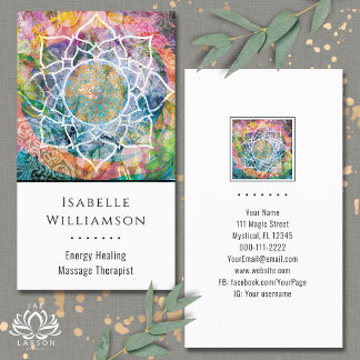 Mandala Zen Reiki Yoga Massage Sacred Spiritual  Business Card