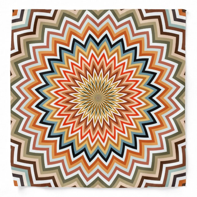 Mandala Zigzag Pattern Bandana (Front)