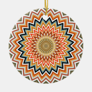 Mandala Zigzag Pattern Ceramic Ornament