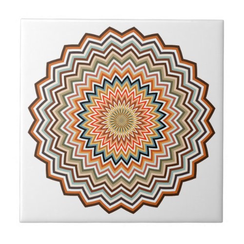 Mandala Zigzag Pattern Ceramic Tile