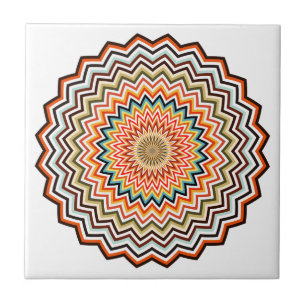 Mandala Zigzag Pattern Ceramic Tile
