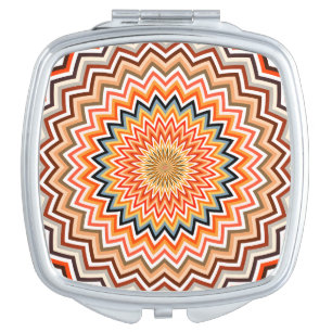 Mandala Zigzag Pattern Compact Mirror