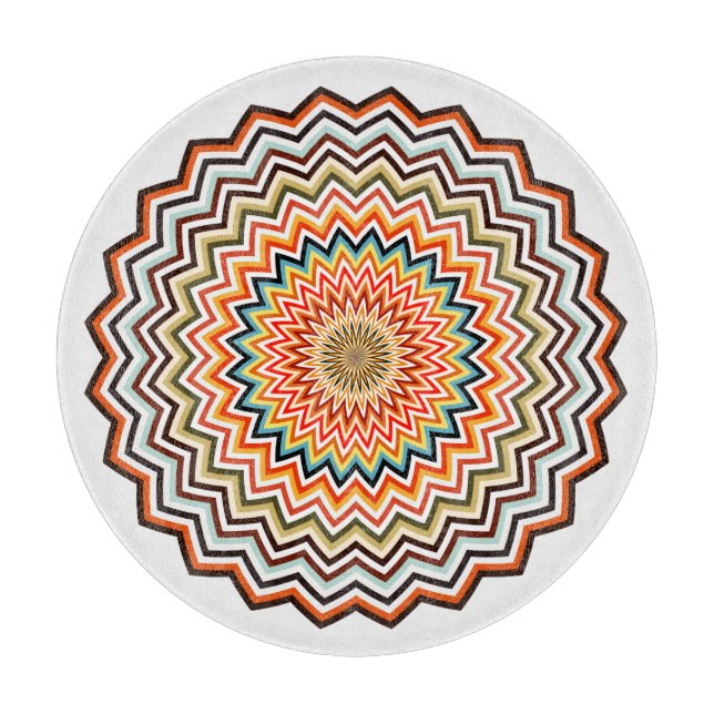 Mandala Zigzag Pattern Cutting Board (Front)