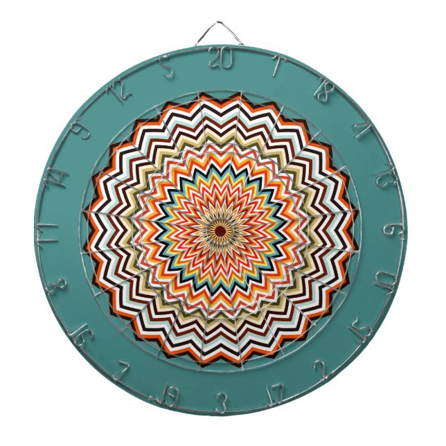 Mandala Zigzag Pattern Dart Board (Front)
