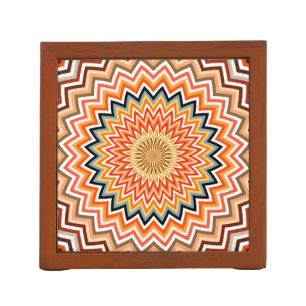 Mandala Zigzag Pattern Desk Organizer