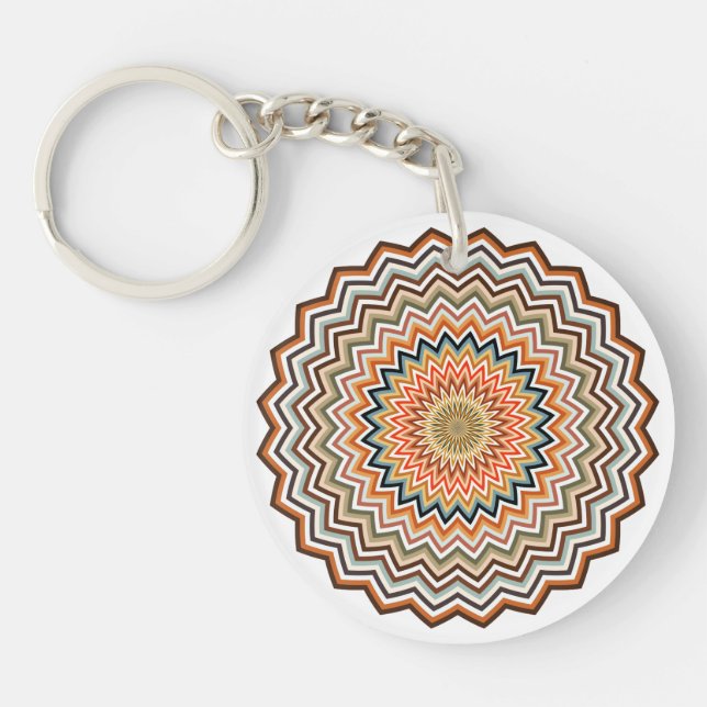 Mandala Zigzag Pattern Keychain (Front)