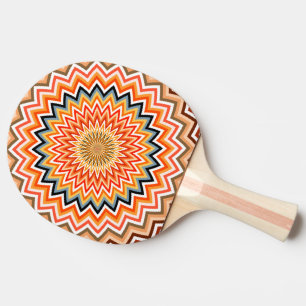 Mandala Zigzag Pattern Ping Pong Paddle
