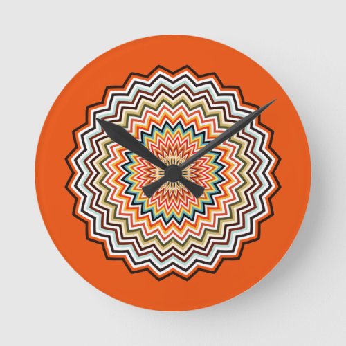 Mandala Zigzag Pattern  Round Clock
