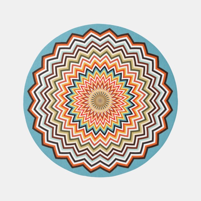 Mandala Zigzag Pattern Rug (Front)