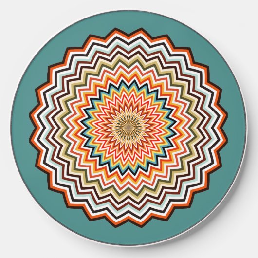 Mandala Zigzag Pattern Wireless Charger (Front)