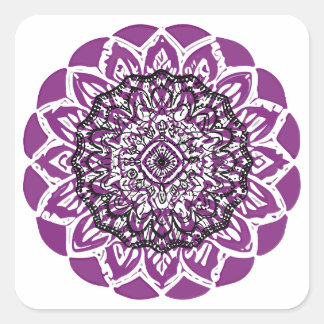 mandala Zoom drawing Square Sticker