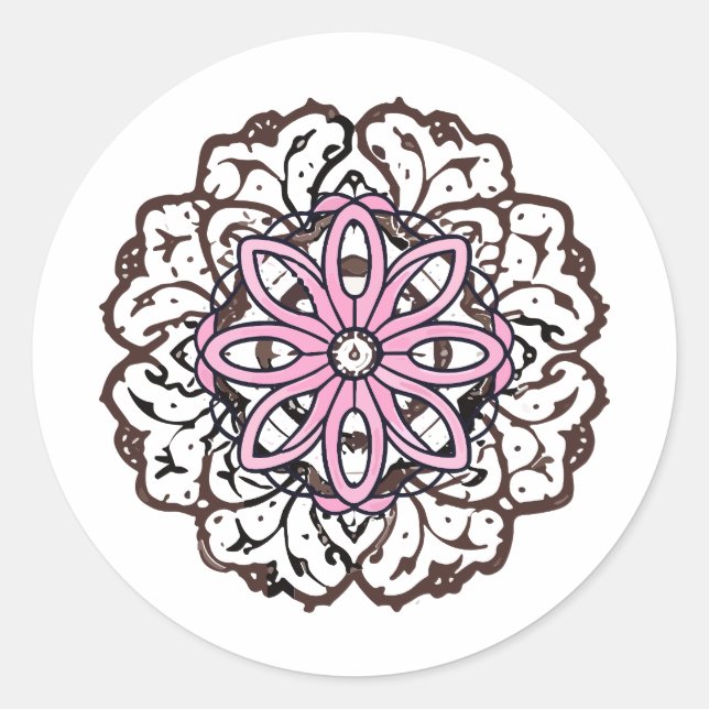 mandala Zoom drawingmandala Skip Craft Classic Round Sticker (Front)