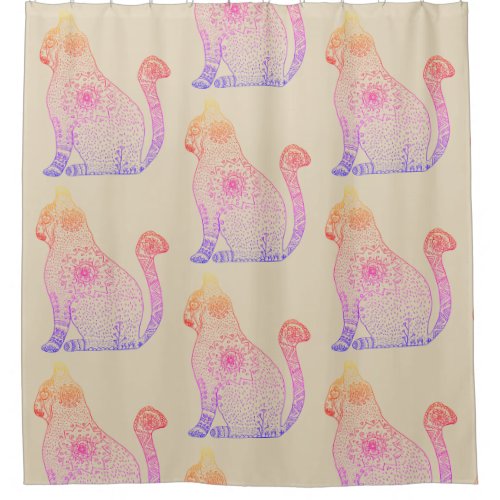 MandalaCat  art Art Shower Curtain