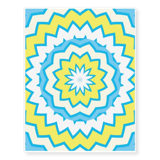Mandalaic flower abstract design temporary tattoos (Front)