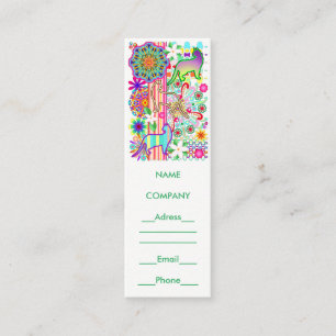 Mandalas, Cats & Flowers Fantasy Pattern Mini Business Card