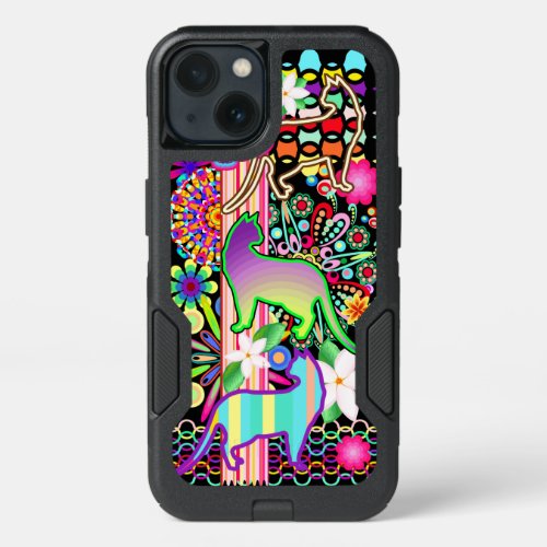 Mandalas Cats  Flowers Fantasy Pattern iPhone 13 Case