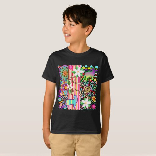 Mandalas Cats  Flowers Fantasy Pattern T_Shirt