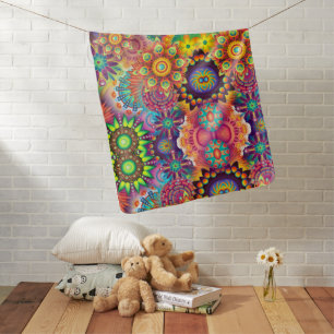 mandalas colorful abstract baby blanket