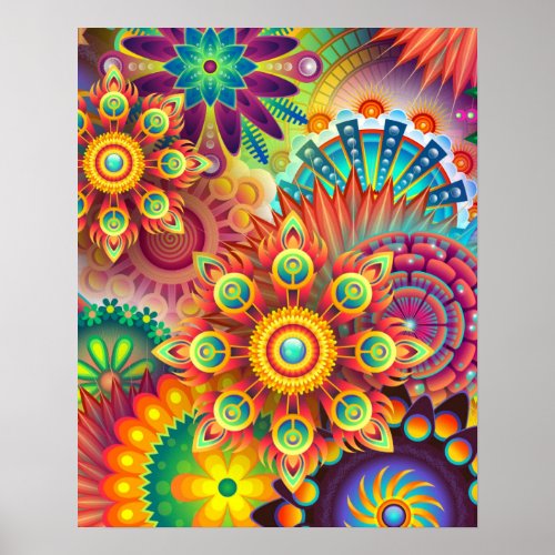 mandalas colorful abstract poster