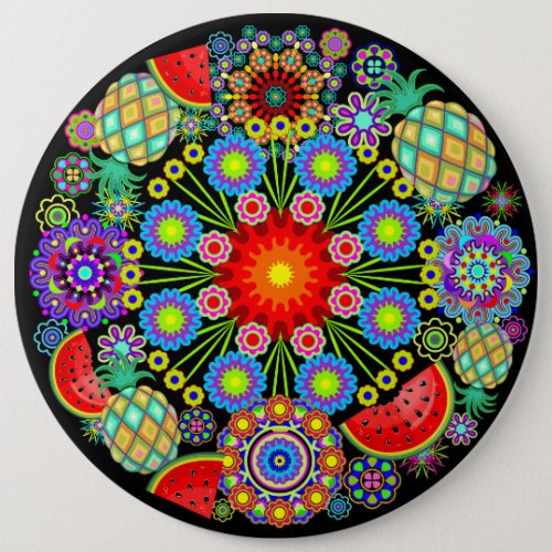 Mandalas  Exotic Fruits Pattern   Button