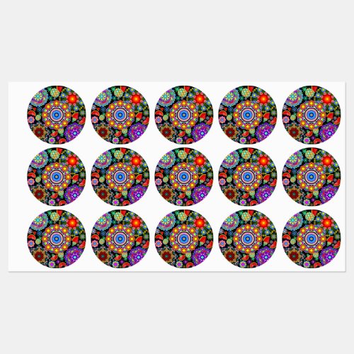 Mandalas  Exotic Fruits Pattern   Labels