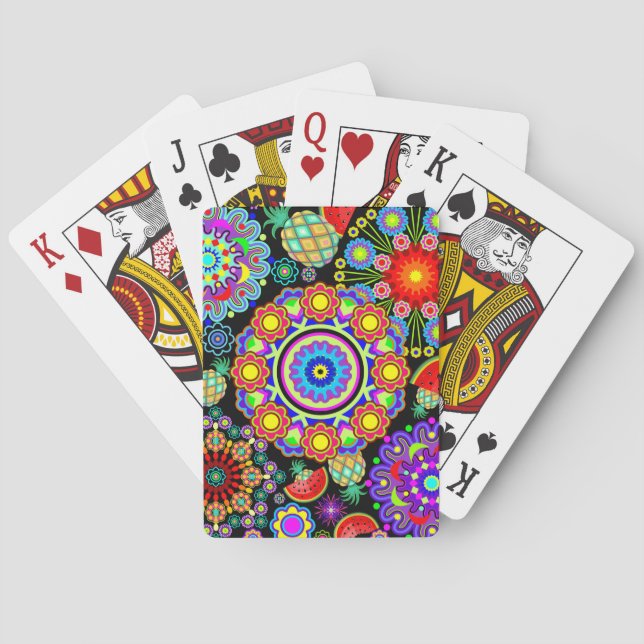 Mandalas & Exotic Fruits Pattern   Poker Cards (Back)