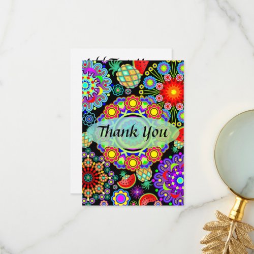 Mandalas  Exotic Fruits Pattern   Thank You Card