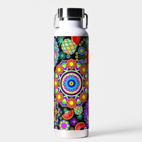 Mandalas  Exotic Fruits Pattern   Water Bottle