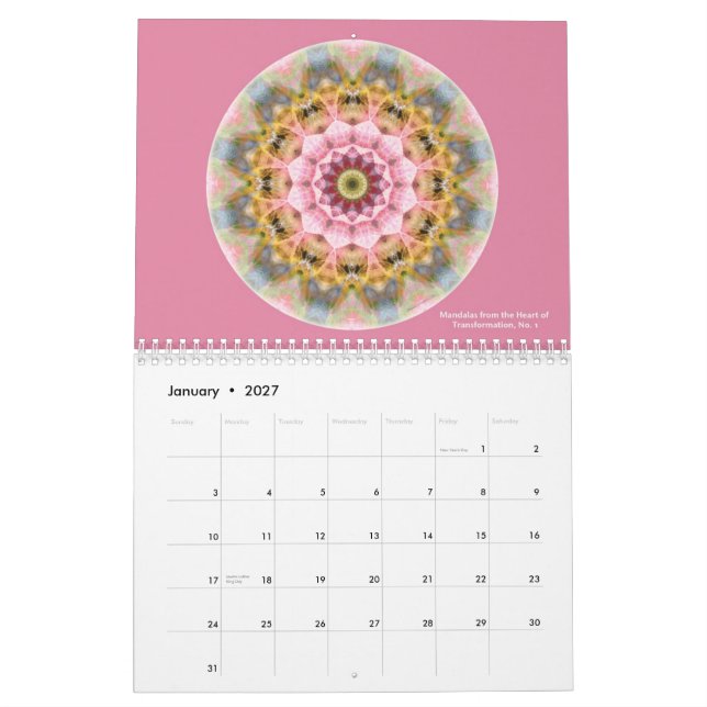 Mandalas from the Heart of Transformation Calendar (Jan 2027)