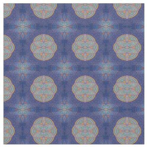 Mandalas in mix Blue repeat patterns Fabric