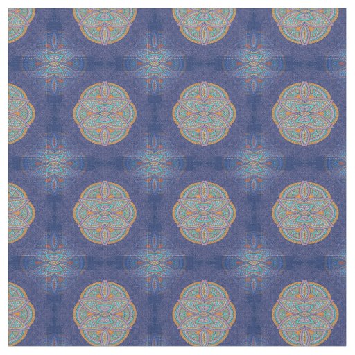 Mandalas in mix Blue repeat patterns Fabric