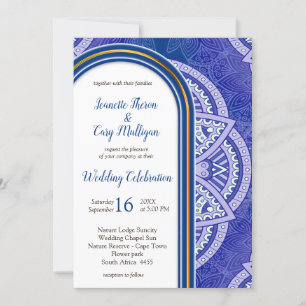 Mandalas in mix Dutch Blue& Pale Violet Invitation