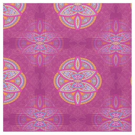 Mandalas in mix Pink repeat patterns Fabric