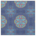 Mandalas in mixed Blue repeat patterns Fabric