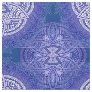 Mandalas in mixed Dutch Blue repeat patterns Fabric