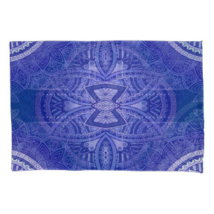 Mandalas in mixed Dutch blue repeat patterns Pillow Case