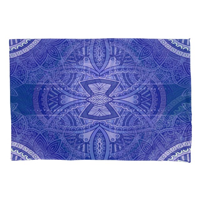 Mandalas in mixed Dutch blue repeat patterns Pillow Case (Front)