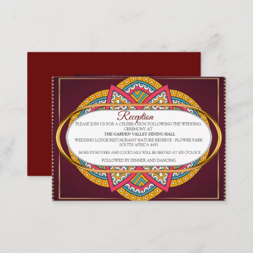 Mandalas in Mixed Maroons _ Red  Repeat patterns Enclosure Card