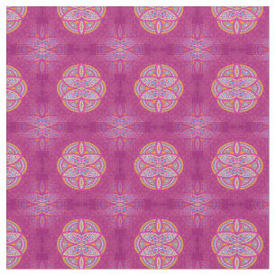 Mandalas in mixed Pink repeat patterns Fabric